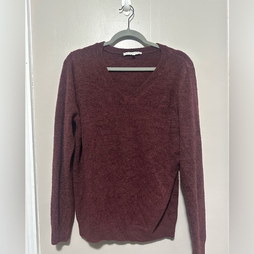 Search for Sanity Maroon V-Neck Sweater